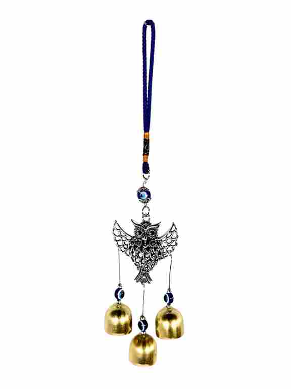 Golden Bell Owl Evil Eye Hanging